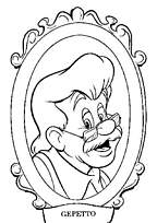 coloriage portrait de gepetto le papa de pinocchio